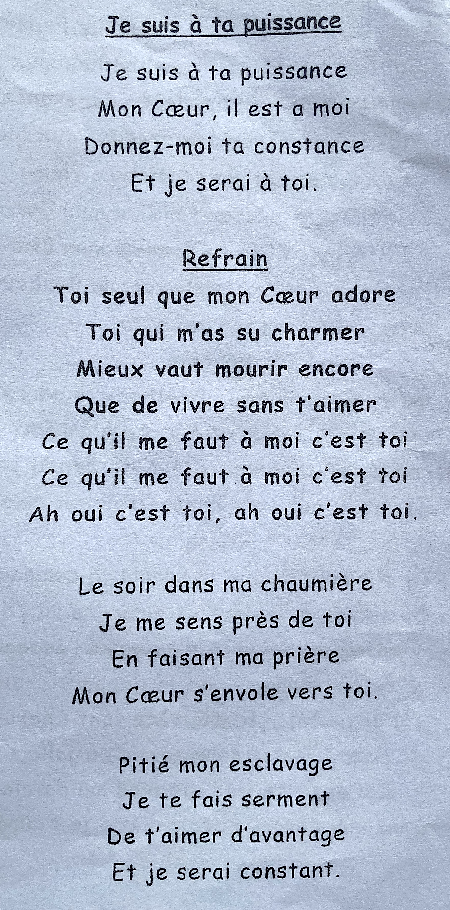 Paroles de la <i>romans</i> 