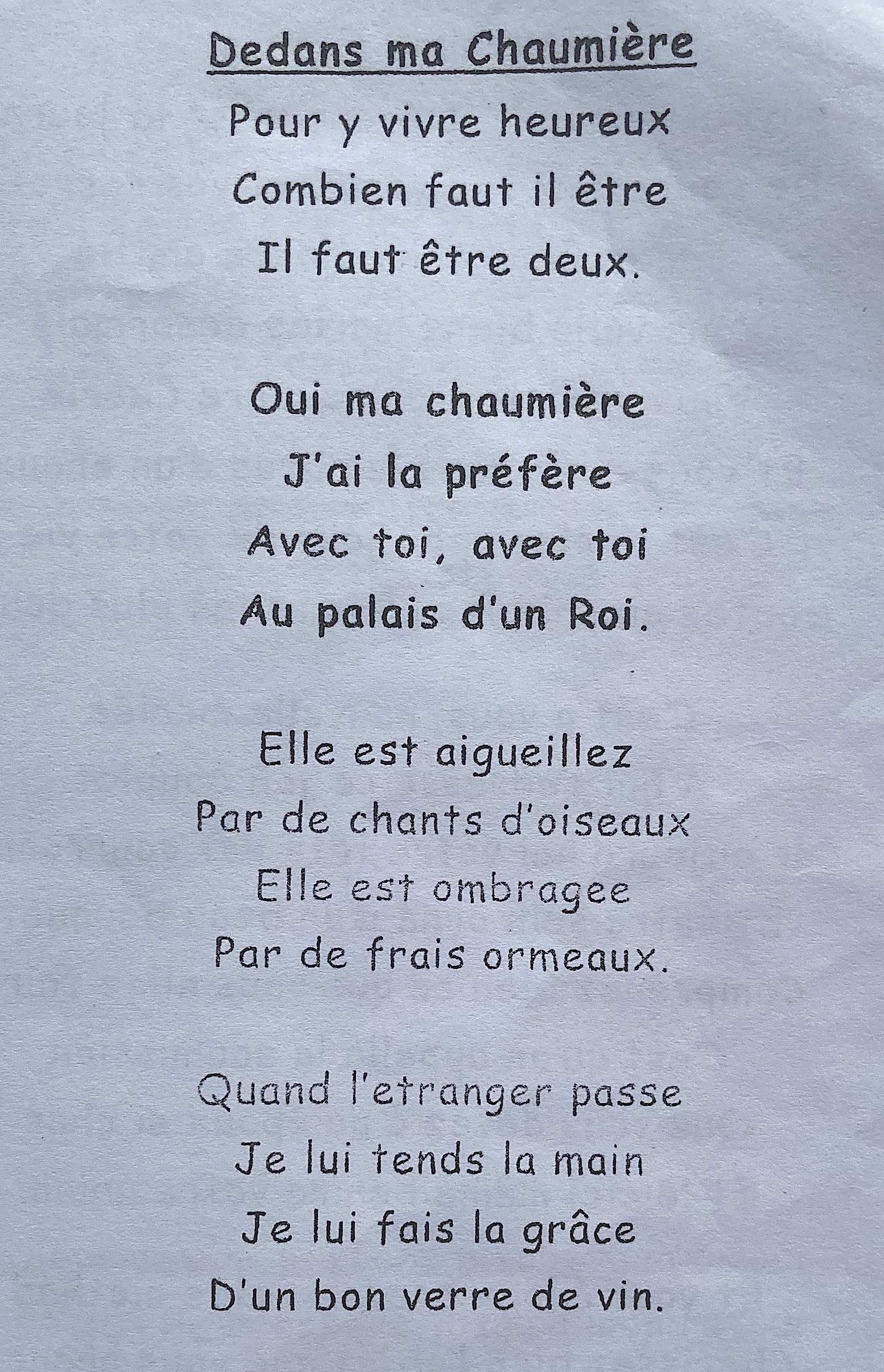 Paroles de la <i>romans</i> 