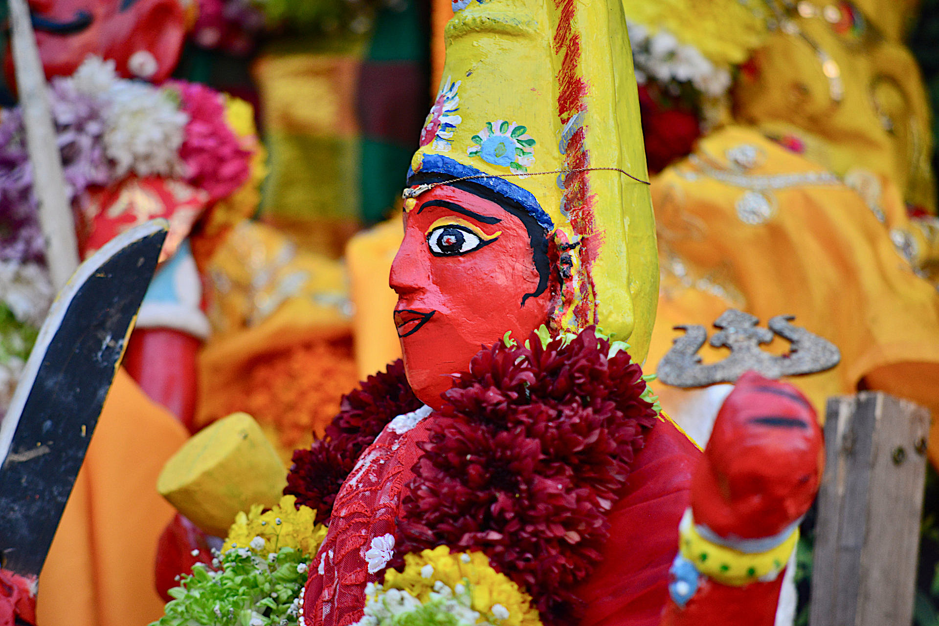 The goddess Karli. Seafront temple, Sainte-Suzanne, December 2021. Photo by William Tallotte.