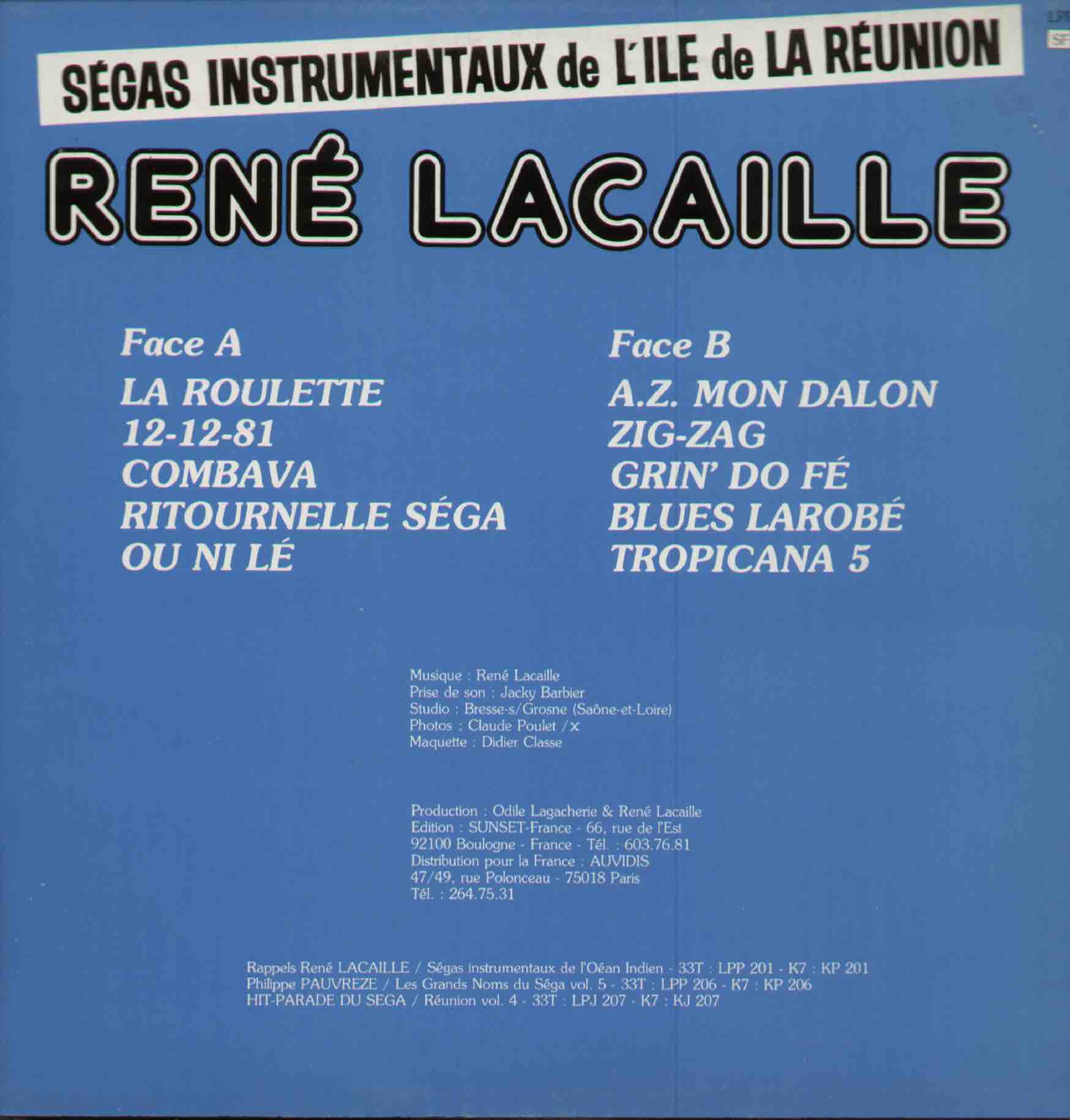 Verso de la pochette du 33 Tours LP 210. L' illustration 1 est le recto.